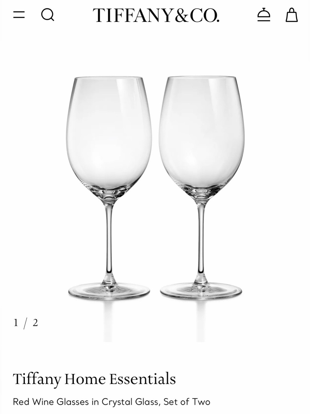 Tiffany & Co. Crystal Wine Glass